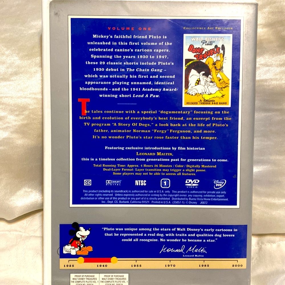 Disney Treasures- The Complete Pluto DVD Set Volume 1 - Picture 3 of 6